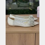 Jimmy Choo Beige Lace and Leather Wedding Pumps