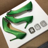 Best Manolo Blahnik HANGISI Satin Jewel Buckle Pumps