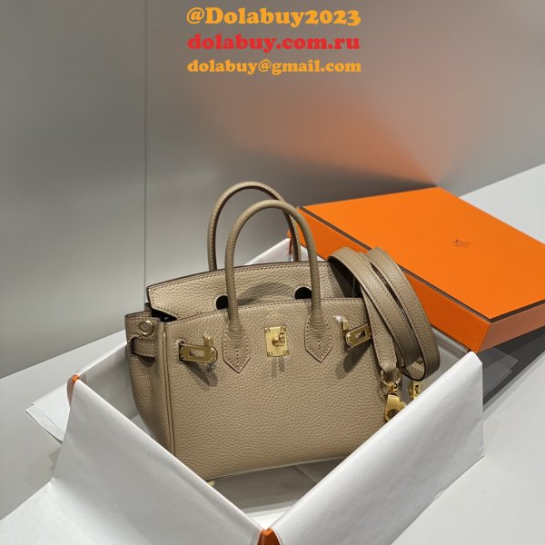 Top 20CM hermes Mini birkin togo With Strap