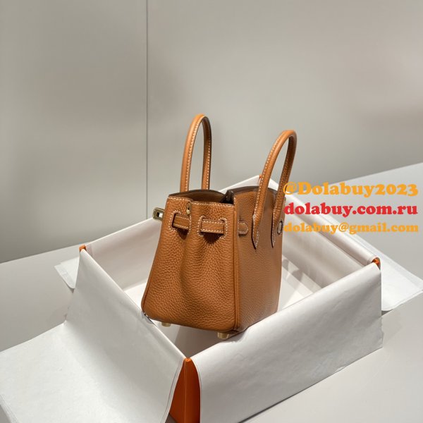 Luxury 20CM Hermes Mini Birkin With Strap Togo Leather