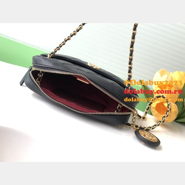 Designer Mini Camera Case Shiny AS5190 Lambskin Black