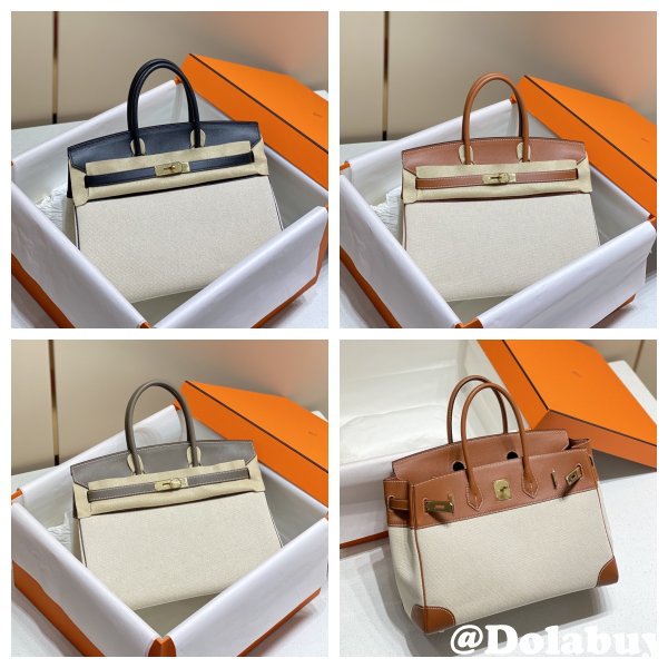 Hermes Birkin 35cm Canvas Swift Handbags