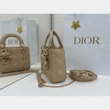 Dior Or Mini Lady Dior Bag with Chain