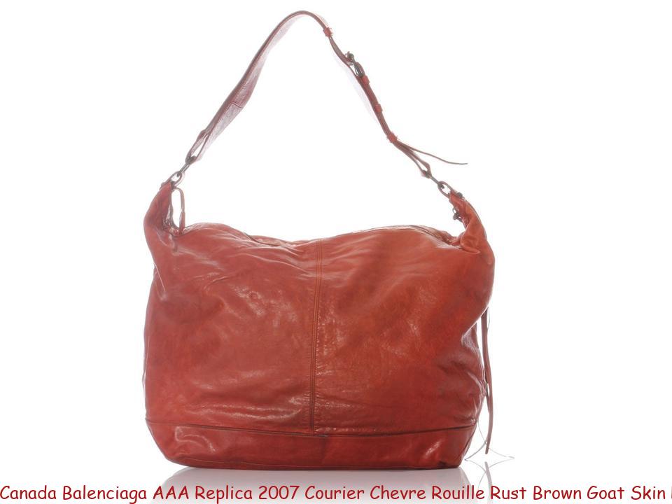 Canada Balenciaga AAA Replica 2007 Courier Chevre Rouille Rust Brown Goat Skin Leather Shoulder ...