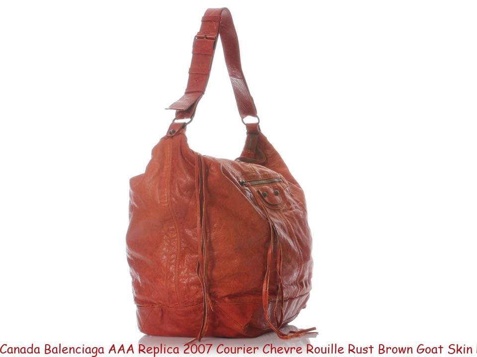 Canada Balenciaga AAA Replica 2007 Courier Chevre Rouille Rust Brown Goat Skin Leather Shoulder ...